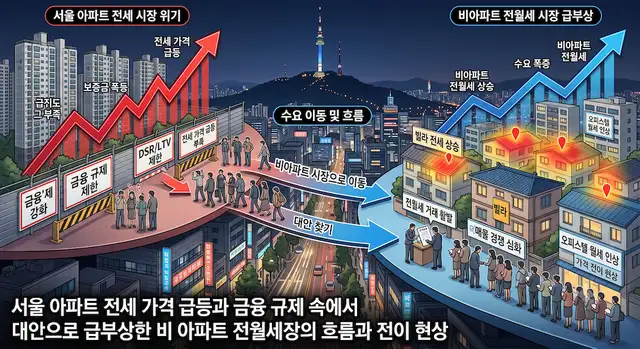 서울 아파트 전세 가격 급등과 금융 규제 속에서 대안으로 급부상한 비아파트 전월세 시장