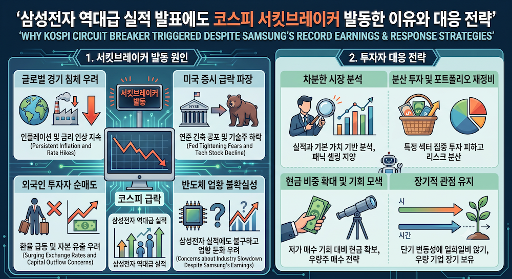 삼성전자 역대급 실적 발표에도 코스피 서킷브레이커 발동한 이유