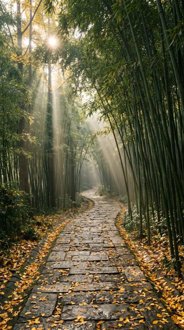 환화계 공원 산책로의 가을 여운