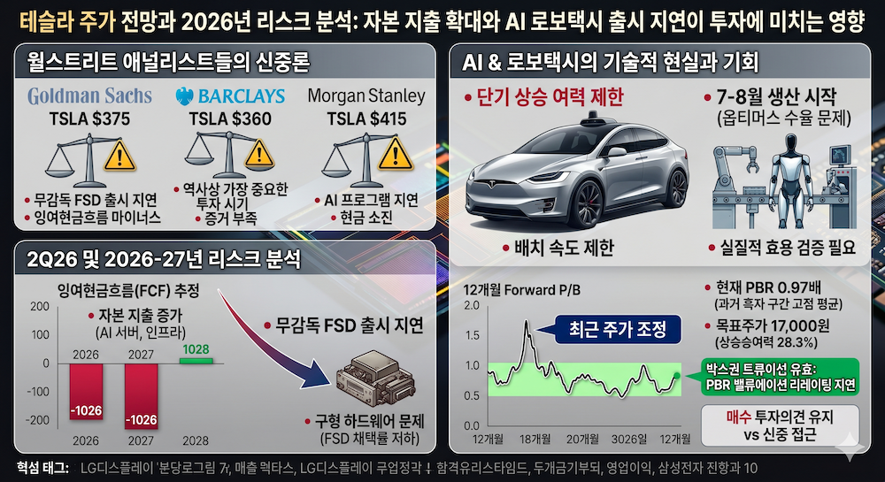 자본 지출 확대와 AI 로보택시 출시 지연이 투자에 미치는 영향