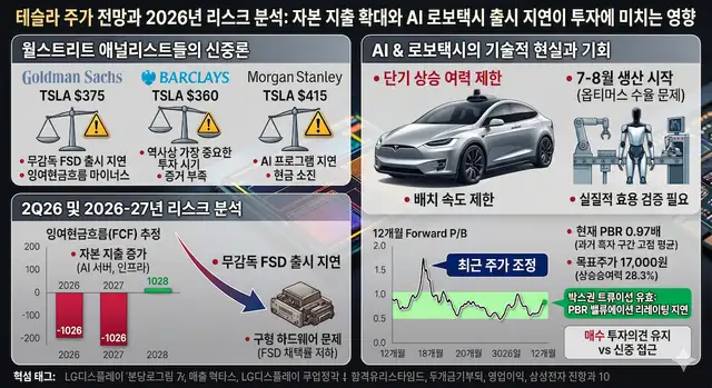 자본 지출 확대와 AI 로보택시 출시 지연이 투자에 미치는 영향