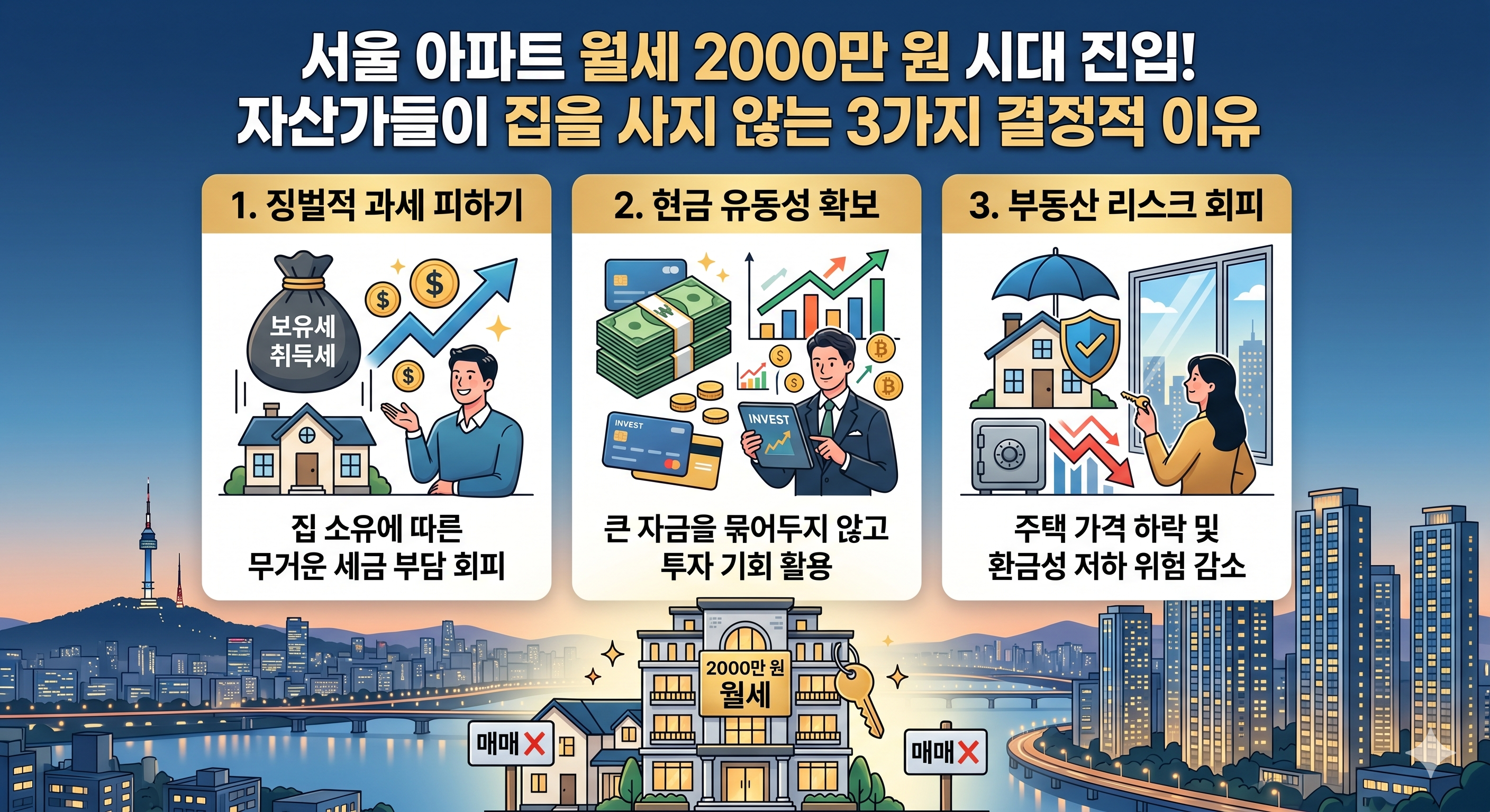 자산가들이 집을 사지 않고 고가 월세를 선택하는 3가지 결정적 이유