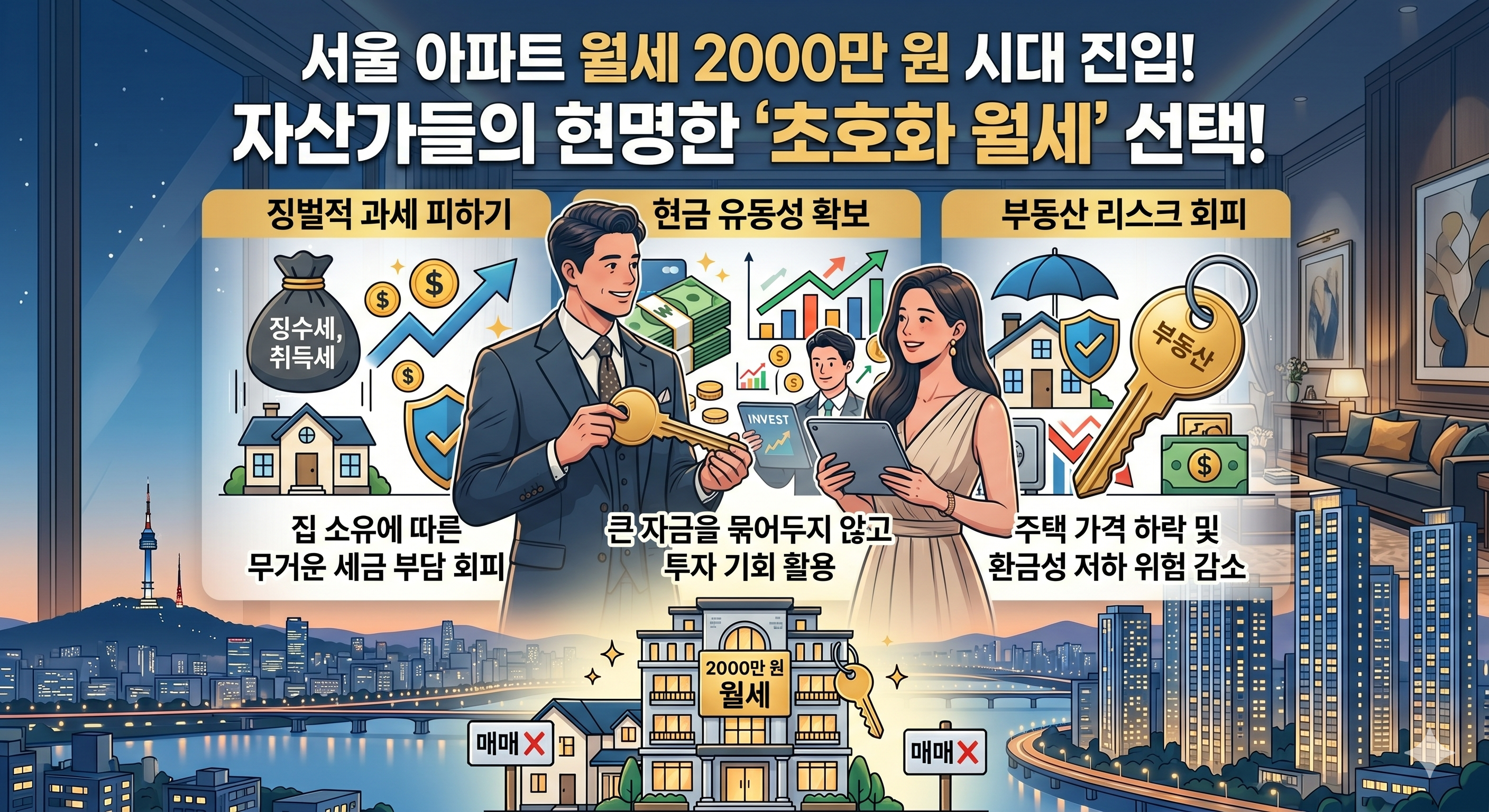 서울 아파트 월세 2000만 원 시대 진입