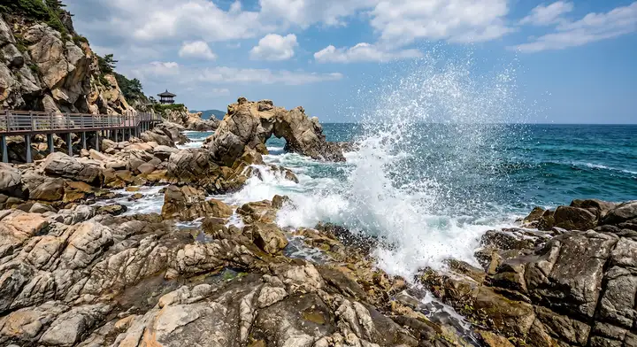 바다의 역동성 - 소돌 해변의 기암괴석과 부서지는 청량한 파도