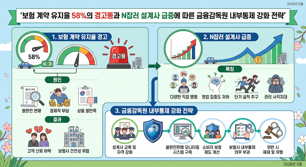 보험 계약 유지율 58%의 경고등과 N잡러 설계사 급증