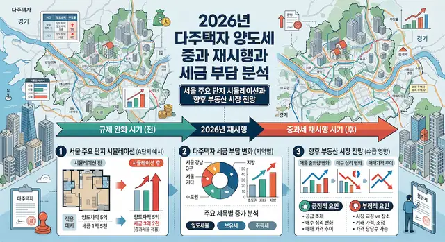 2026년 다주택자 양도세 중과 재시행과 세금 부담 분석