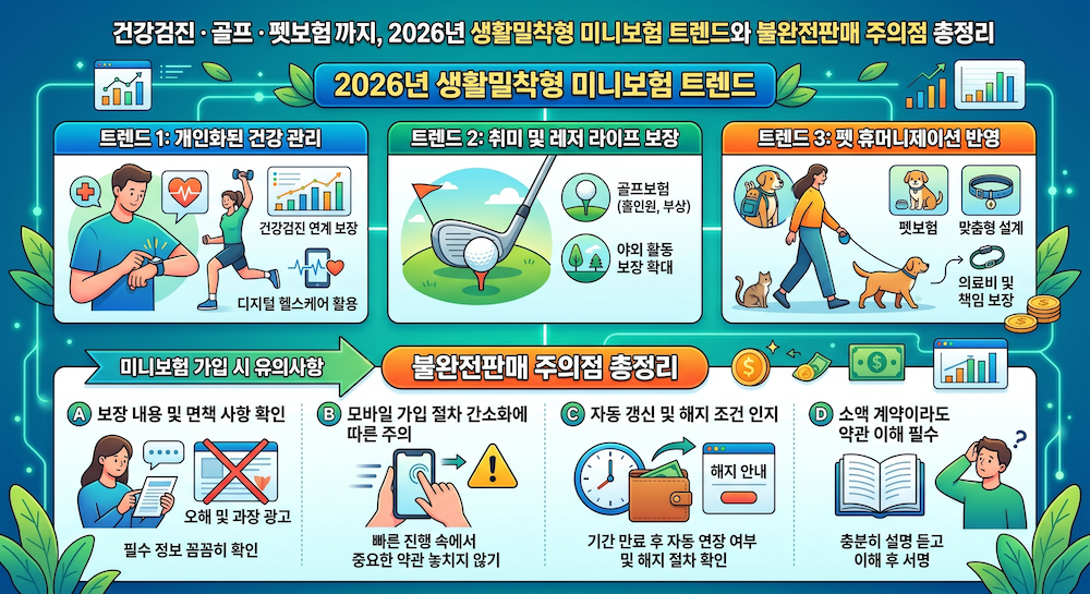 건강검진·골프·펫보험까지, 2026년 생활밀착형 미니보험 트렌드