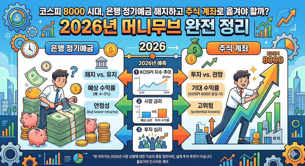 코스피 8000 시대, 은행 정기예금 해지하고 주식 계좌로 옮겨야 할까