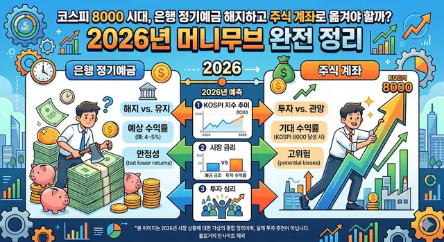 코스피 8000 시대, 은행 정기예금 해지하고 주식 계좌로 옮겨야 할까