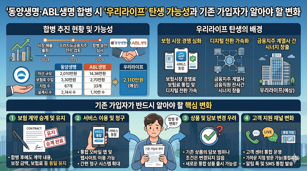 동양생명·ABL생명 합병 시 '우리라이프' 탄생 가능성