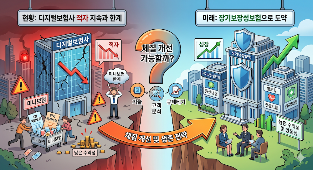 디지털보험사 적자 지속과 생존 전략