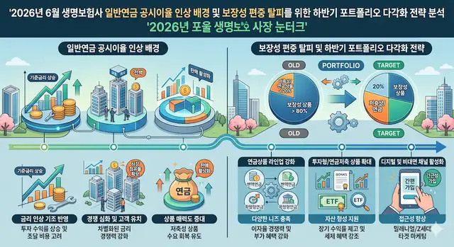 2026년 6월 생명보험사 일반연금 공시이율 인상 배경과 보장성 편중 탈피