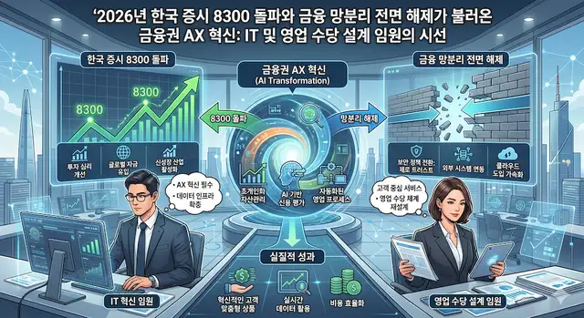 2026년 한국 증시 8300 돌파와 금융 망분리 전면 해제가 불러온 금융권 AX 혁신