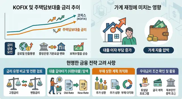 코픽스 상승에 따른 주택담보대출 금리 인상